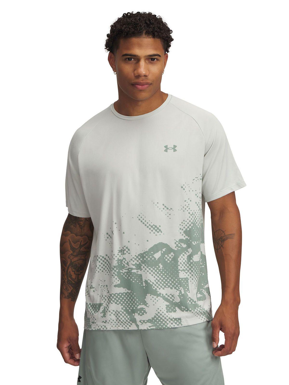 Polera Manga Corta Ua Tech Fade Verde Para Hombre-0