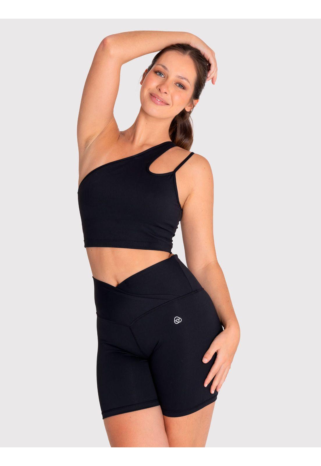 Peto asimétrico Mujer One Shoulder Negro-0