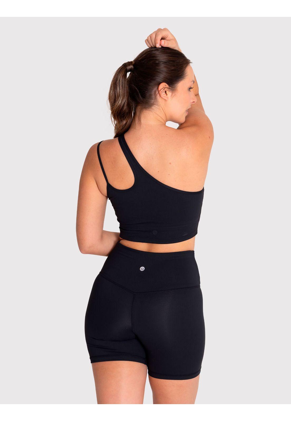 Peto asimétrico Mujer One Shoulder Negro-1
