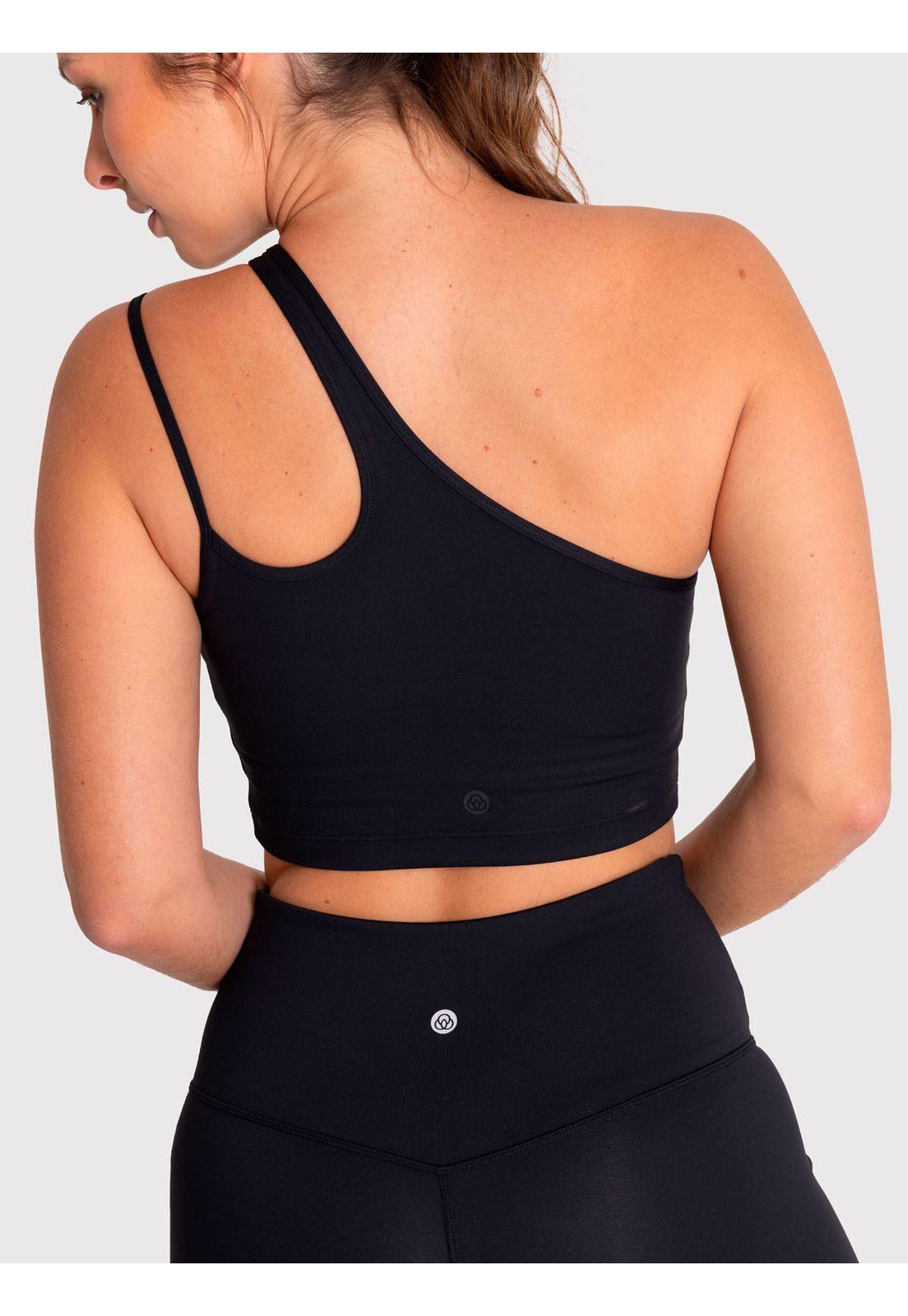 Peto asimétrico Mujer One Shoulder Negro-4