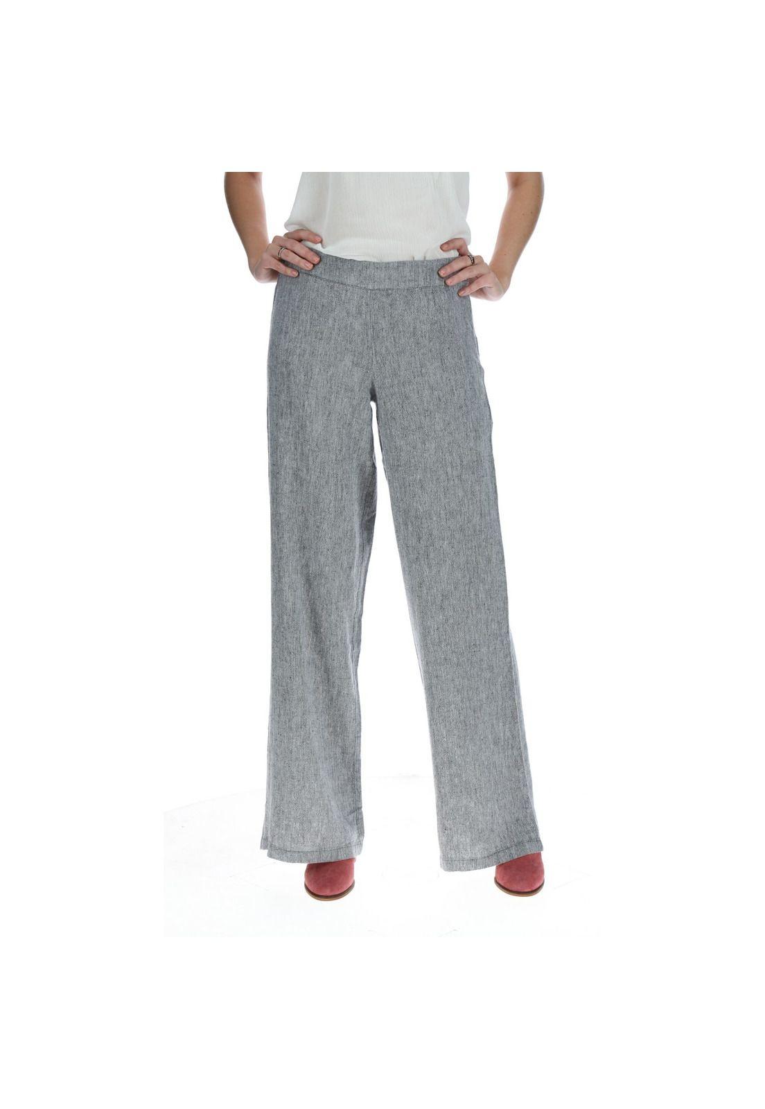 Pantalón Flare Mujer Aman Gris-0