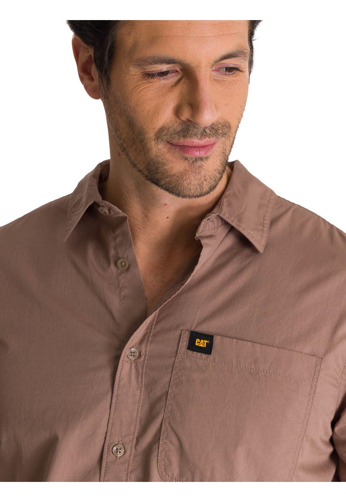 Camisa Manga Larga Hombre Convertible Café-4