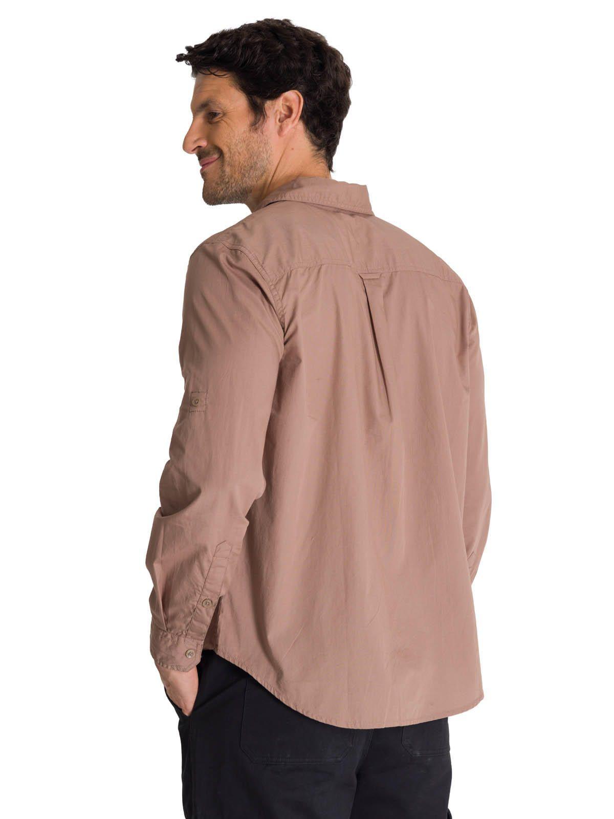 Camisa Manga Larga Hombre Convertible Café-3