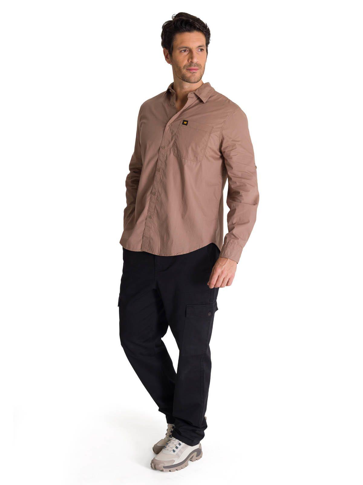 Camisa Manga Larga Hombre Convertible Café-6
