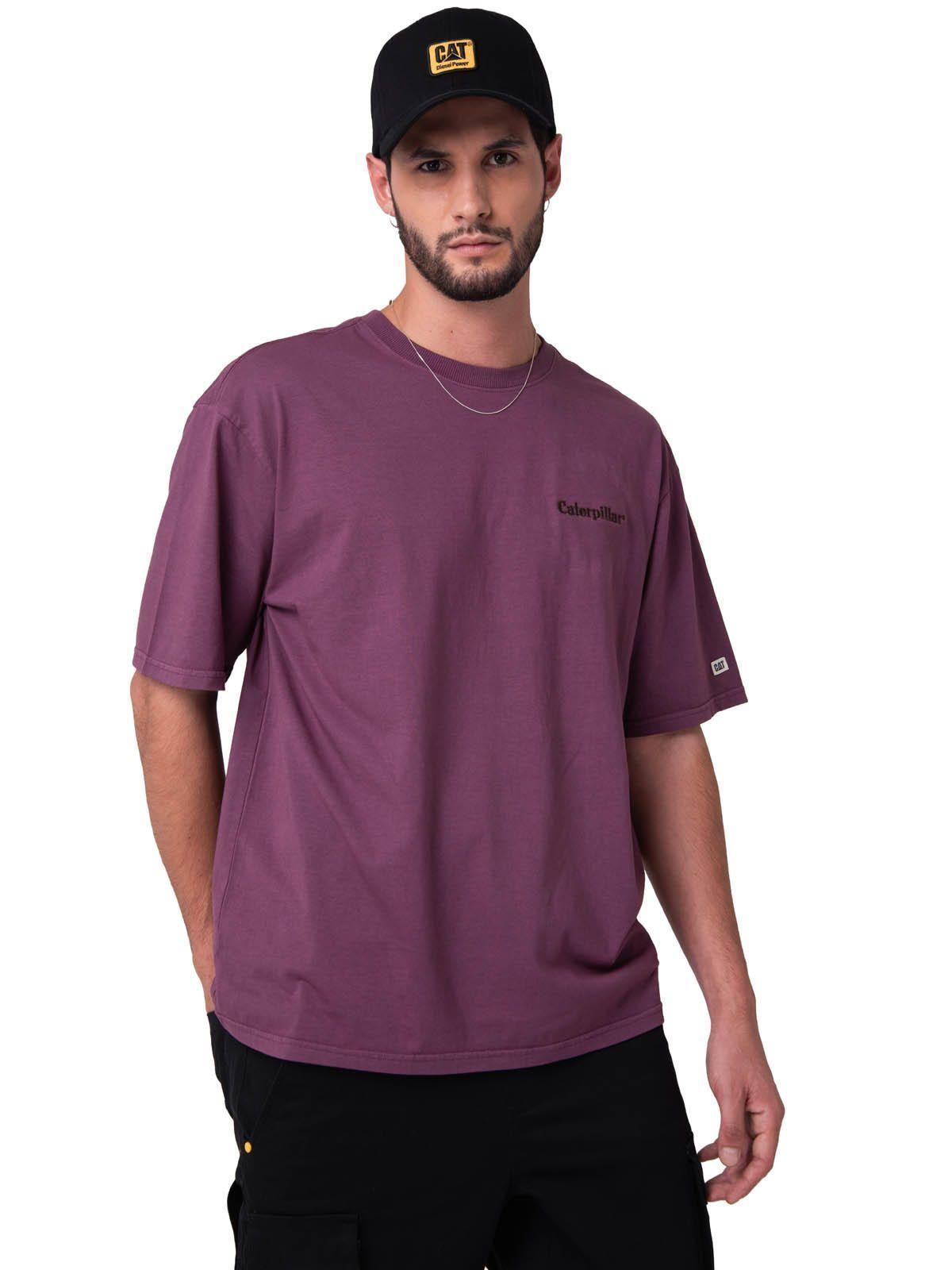 Polera Manga Corta Heavyweight Relaxed Burdeo-0
