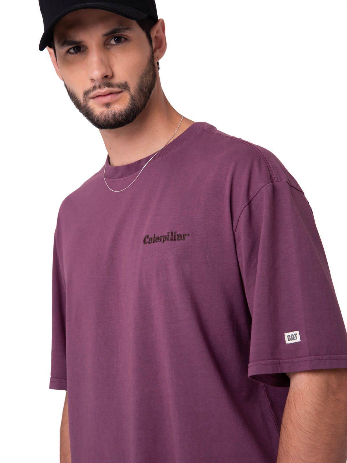 Polera Manga Corta Heavyweight Relaxed Burdeo-3