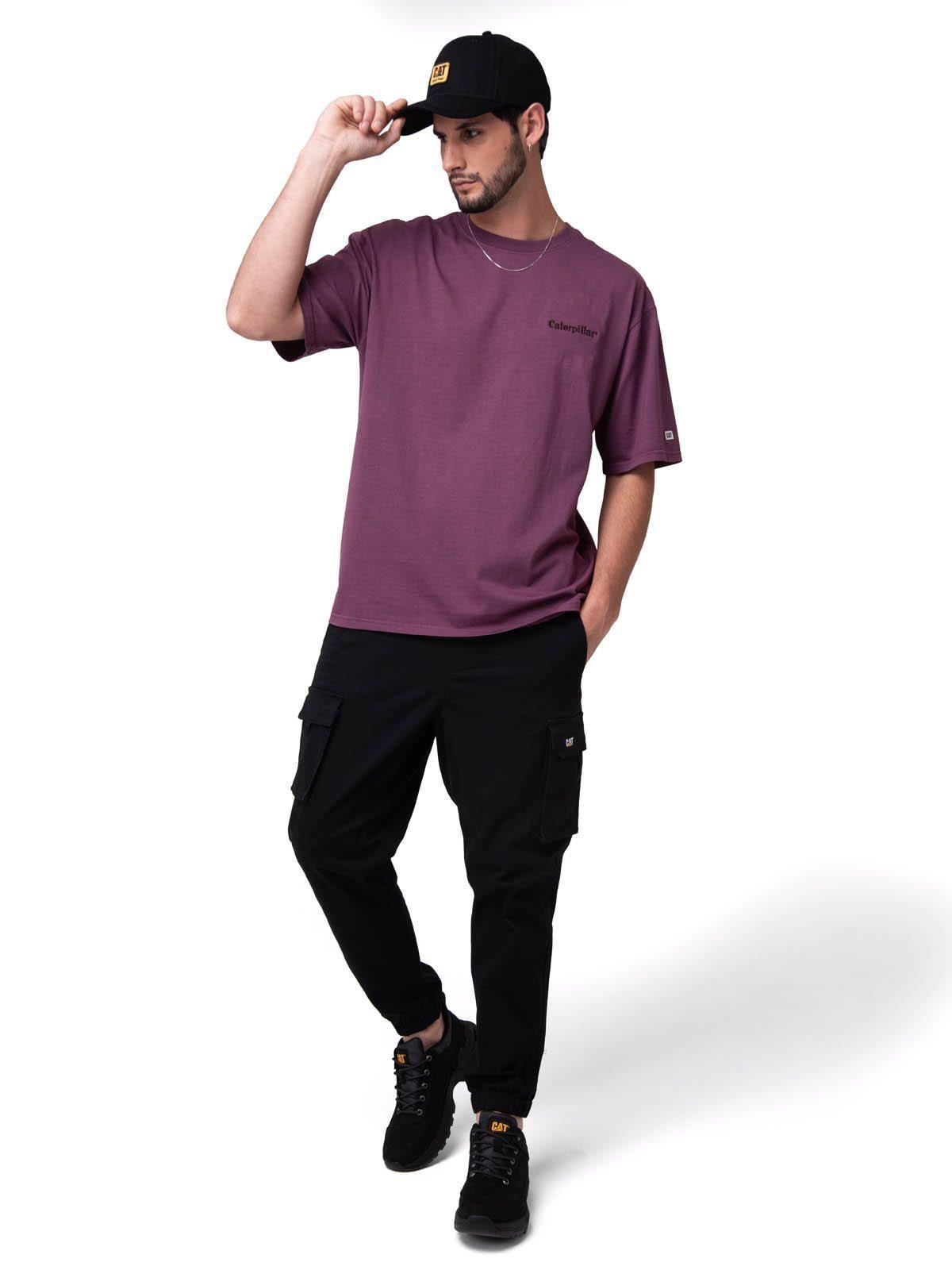 Polera Manga Corta Heavyweight Relaxed Burdeo-4