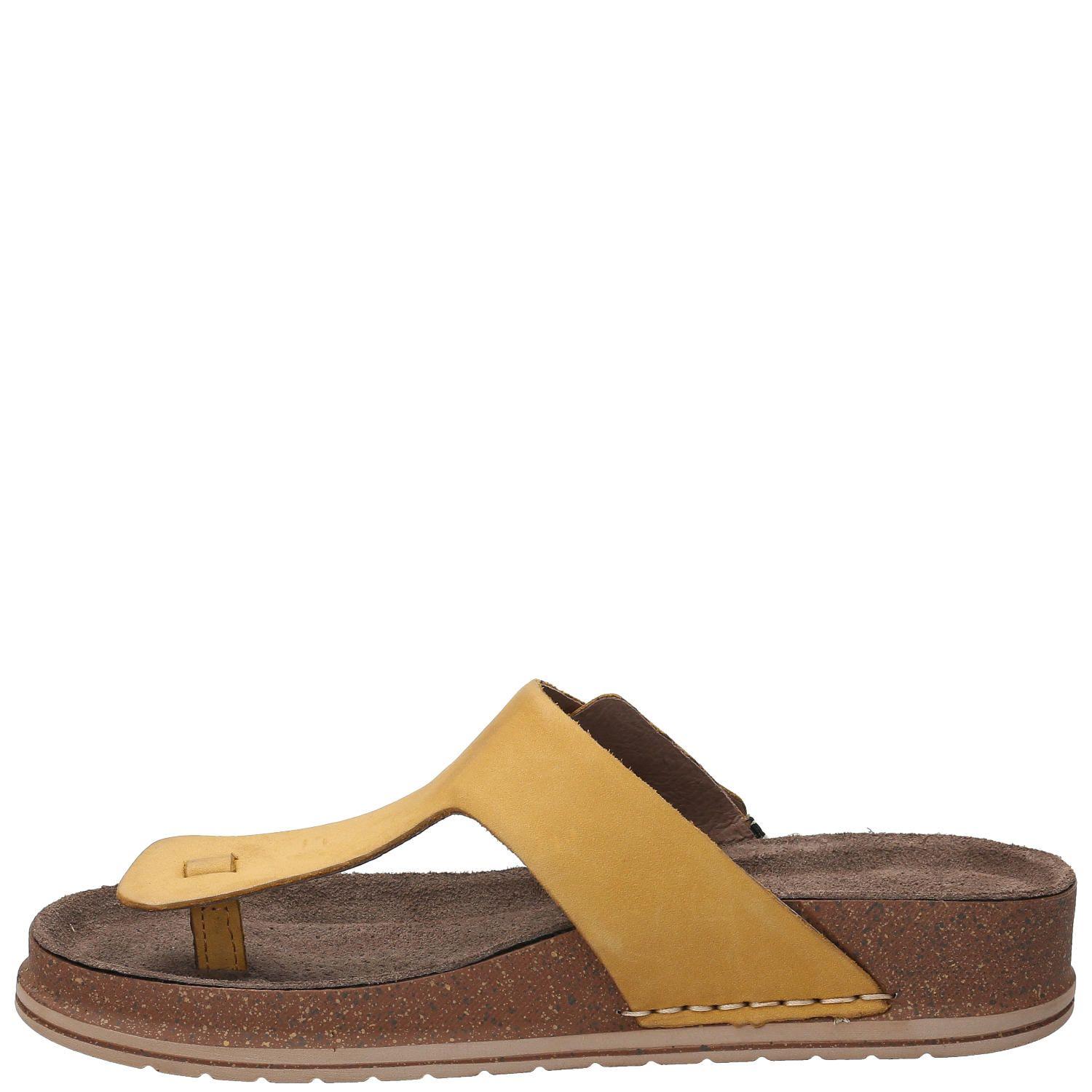 Sandalia Cuero Mujer Salvario Amarillo-5