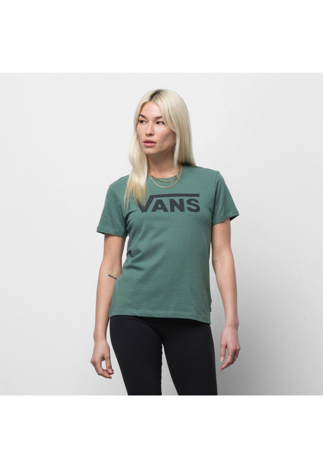 Polera M/C Mujer Wm Flying V Crew Tee Duck Green-0
