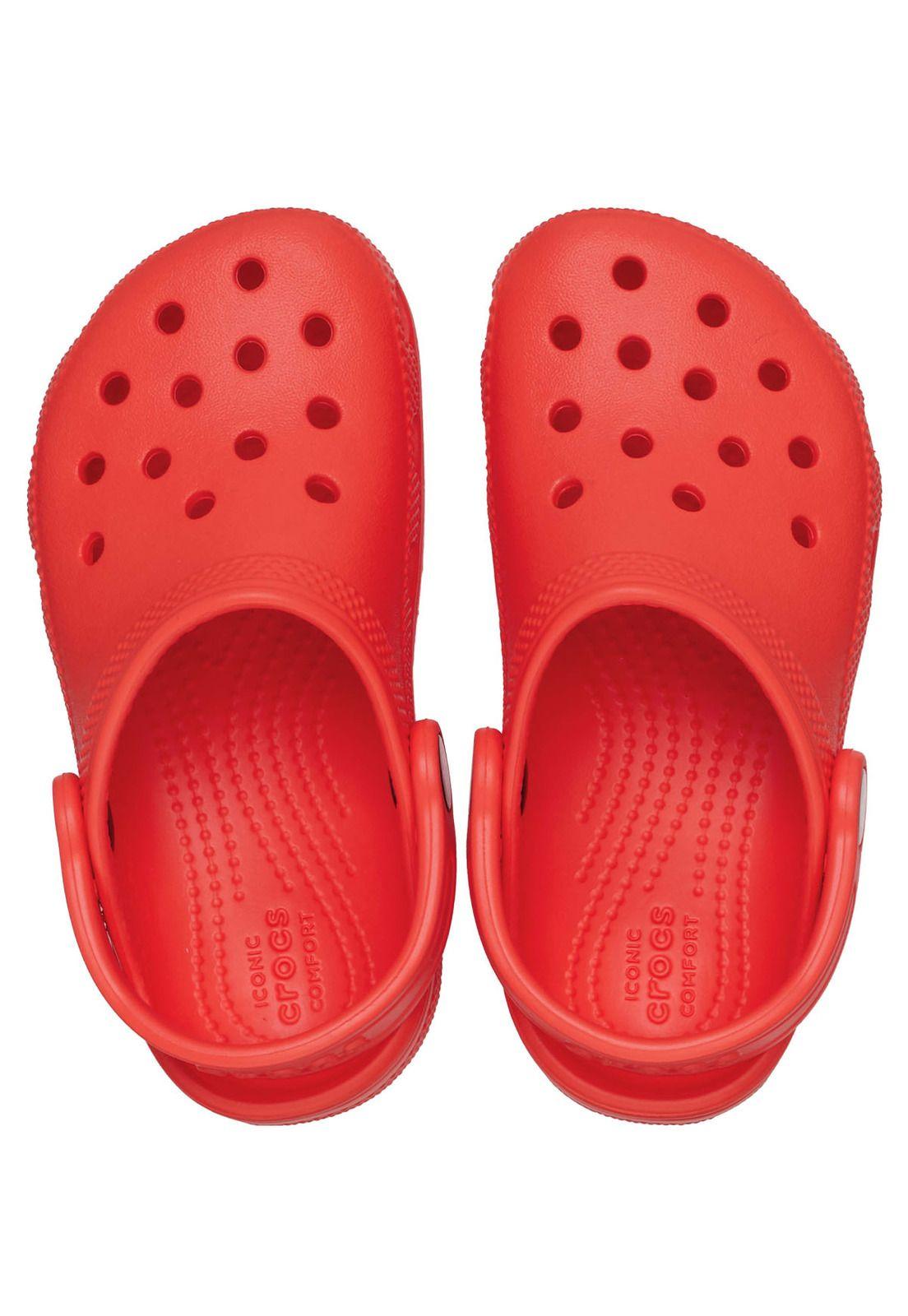 Zueco Crocs Niño Pequeño Classic Clog T Rojo Intenso-4