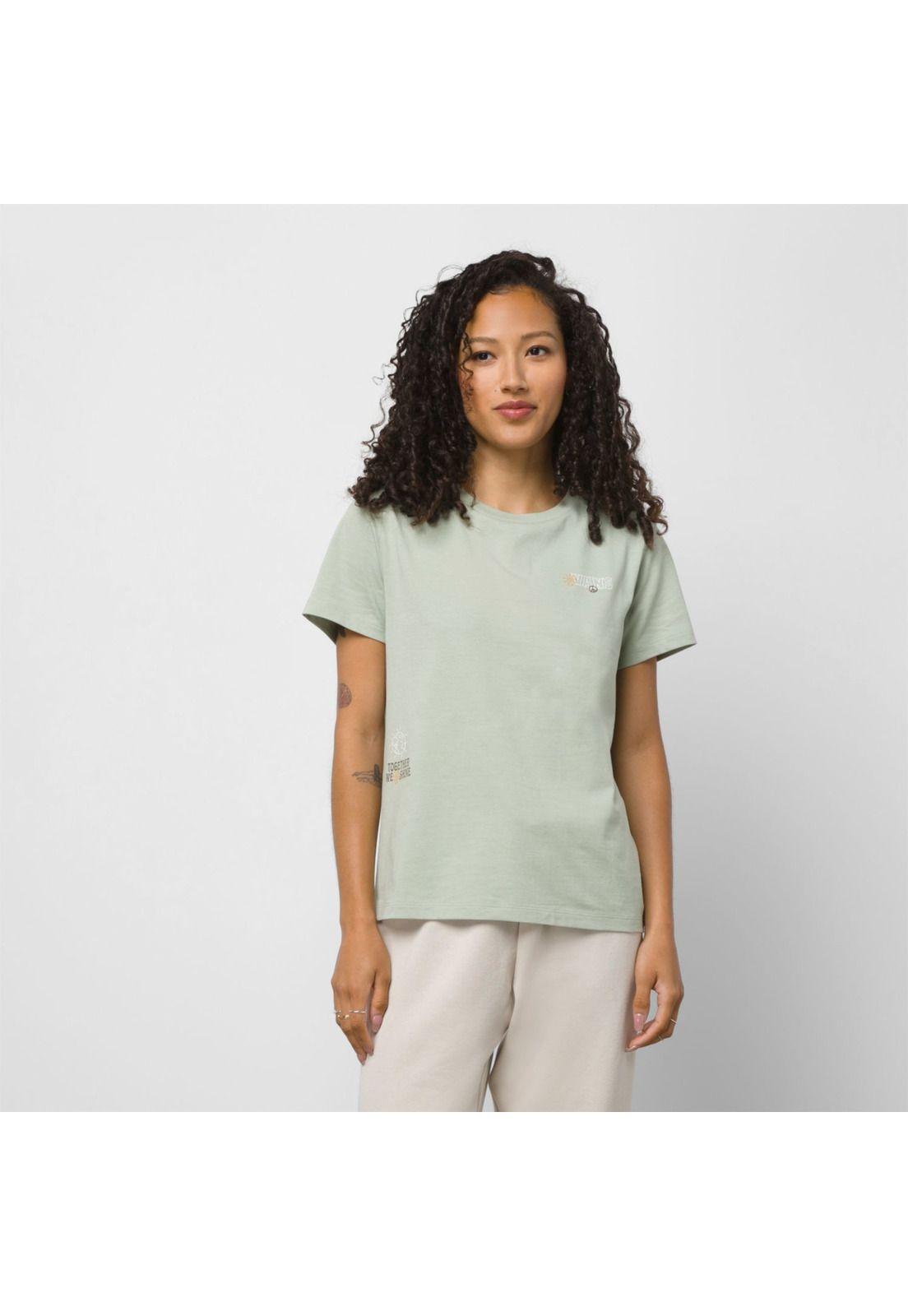 Polera M/C Mujer Vans Crew Tee Desert Sage-0