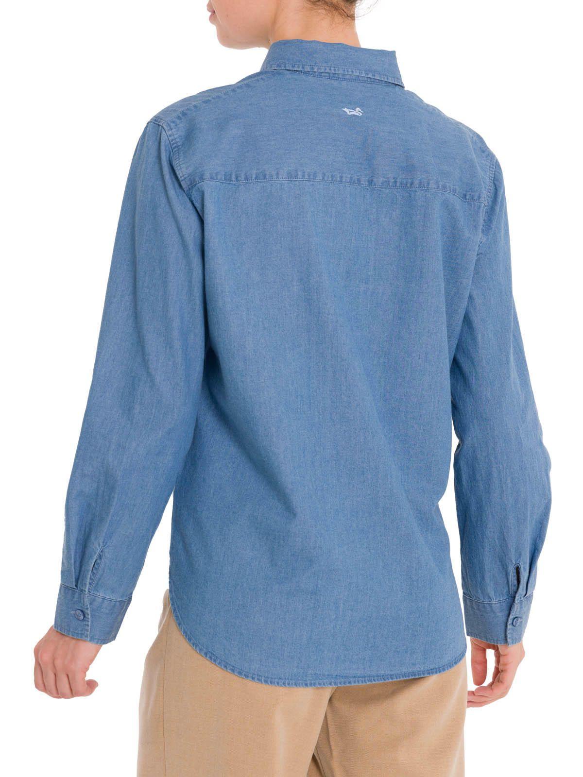 Blusa Algodón Orgánico Mujer Makalu Azul-6