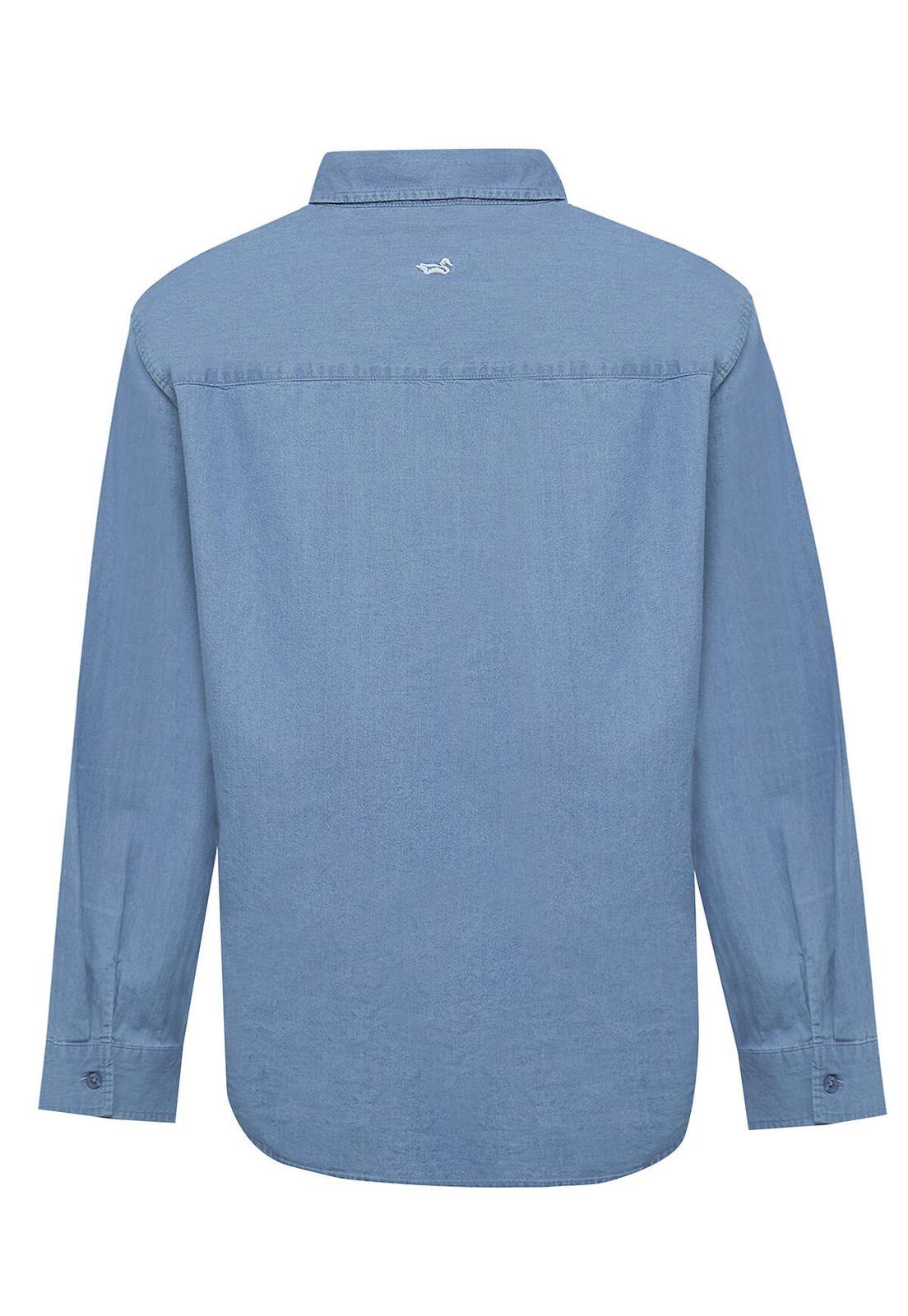Blusa Algodón Orgánico Mujer Makalu Azul-1