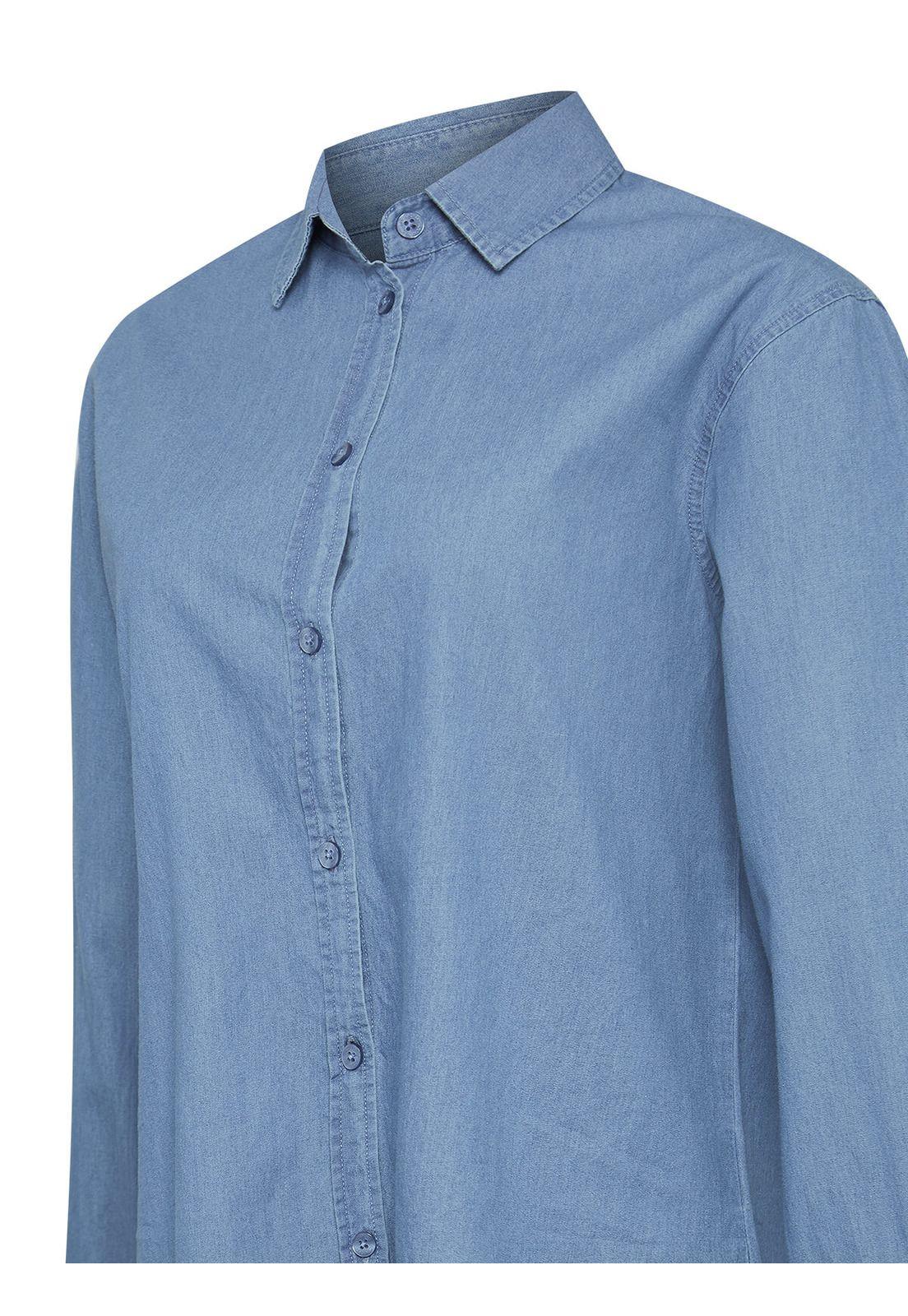 Blusa Algodón Orgánico Mujer Makalu Azul-3