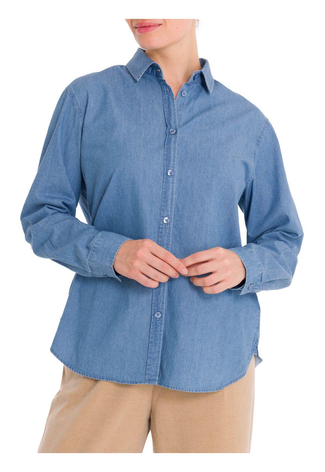 Blusa Algodón Orgánico Mujer Makalu Azul-4