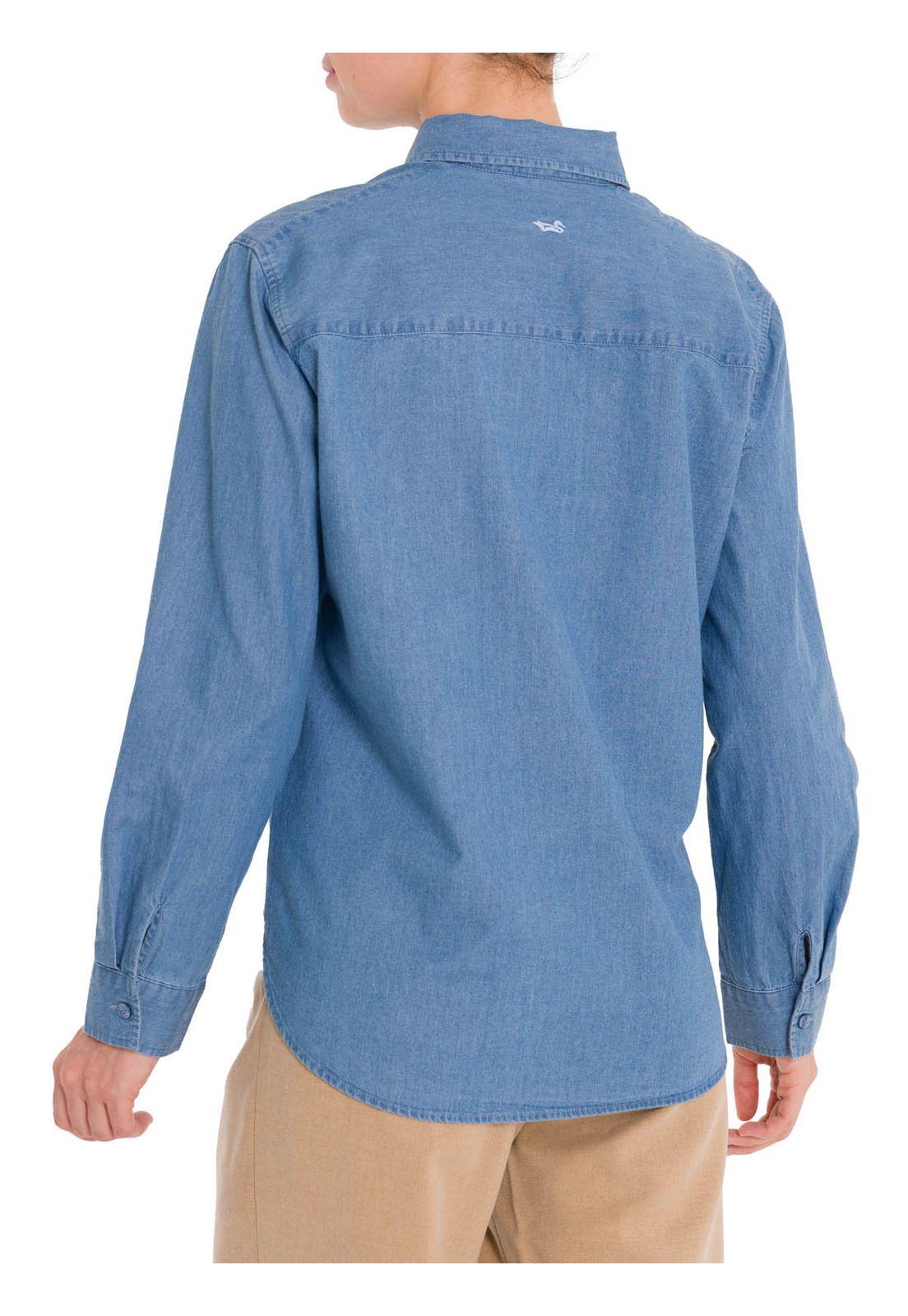 Blusa Algodón Orgánico Mujer Makalu Azul-6