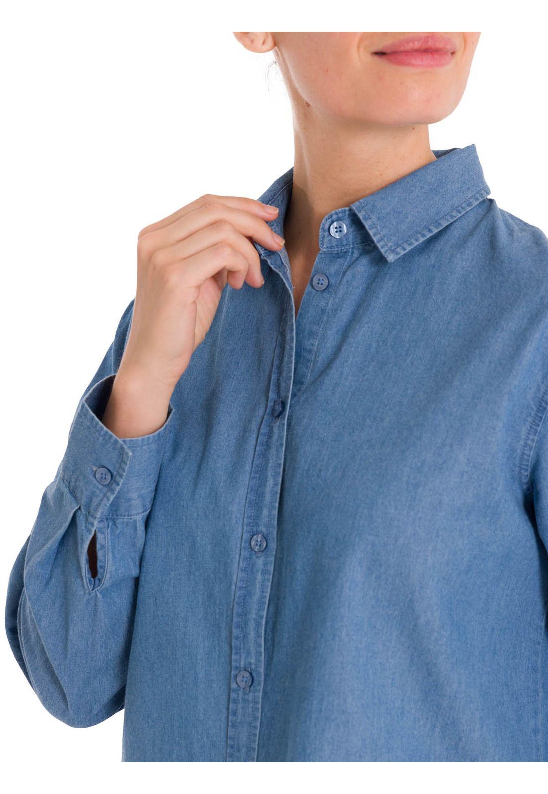 Blusa Algodón Orgánico Mujer Makalu Azul-7