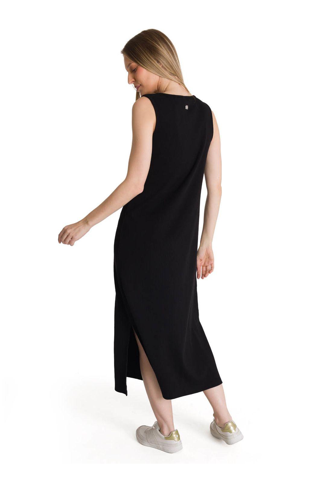 Vestido Mujer Rib Tank Negro-3