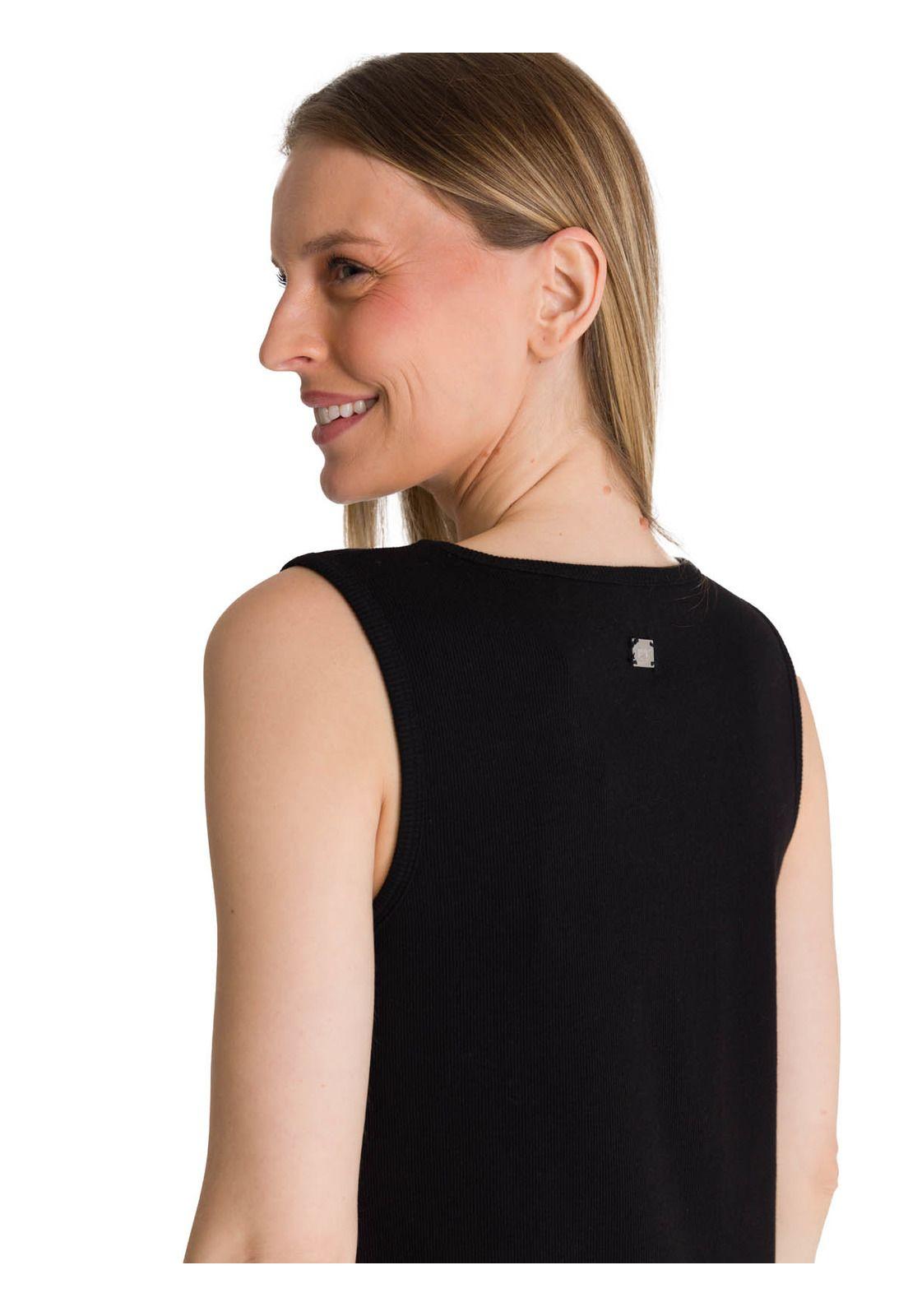 Vestido Mujer Rib Tank Negro-4