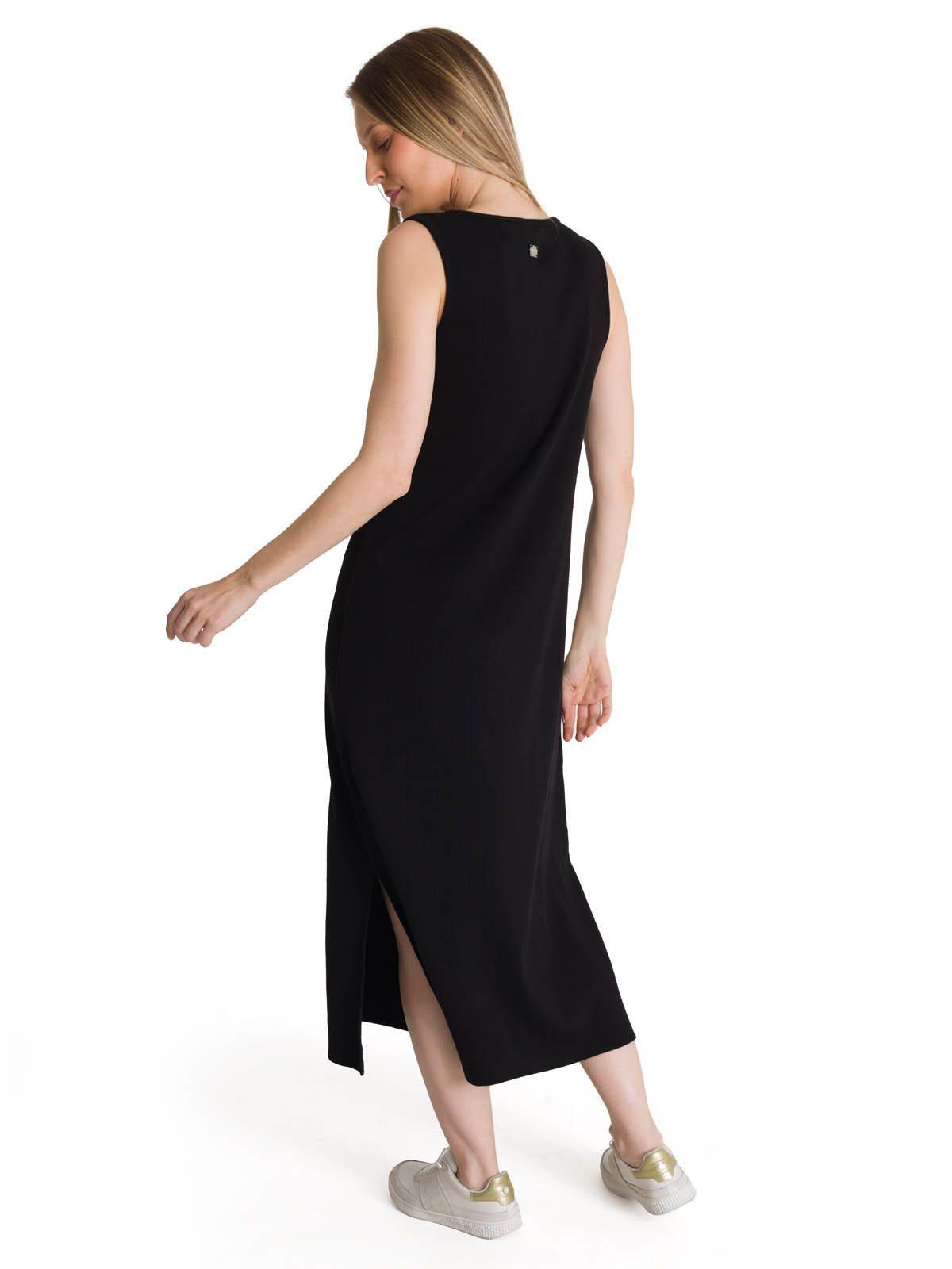 Vestido Mujer Rib Tank Negro-3