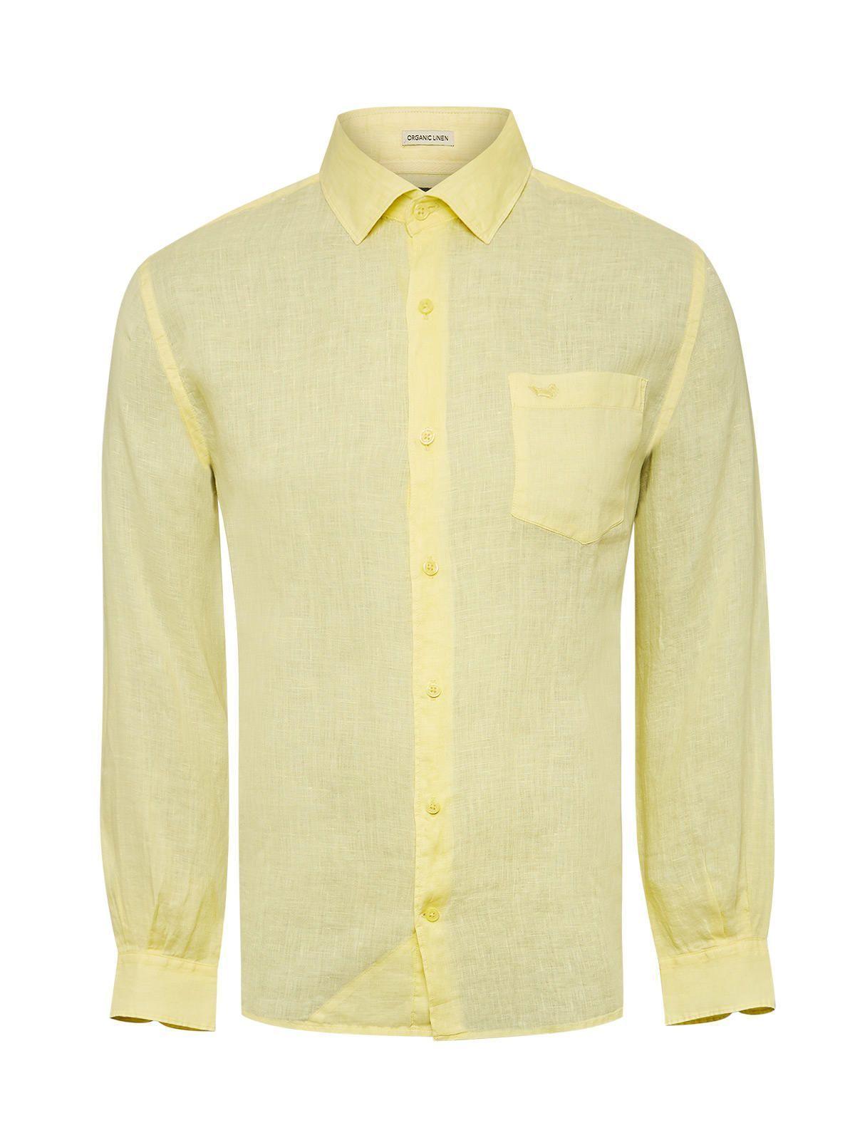 Camisa Lino Orgánico Hombre Linjer Amarillo-0