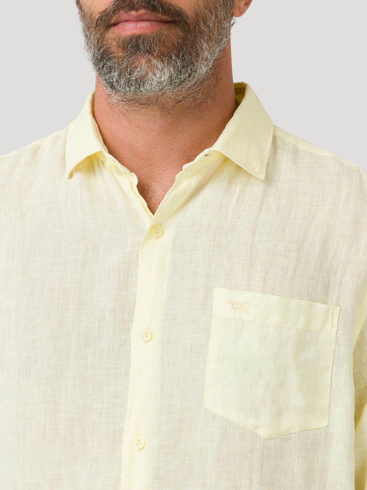Camisa Lino Orgánico Hombre Linjer Amarillo-6
