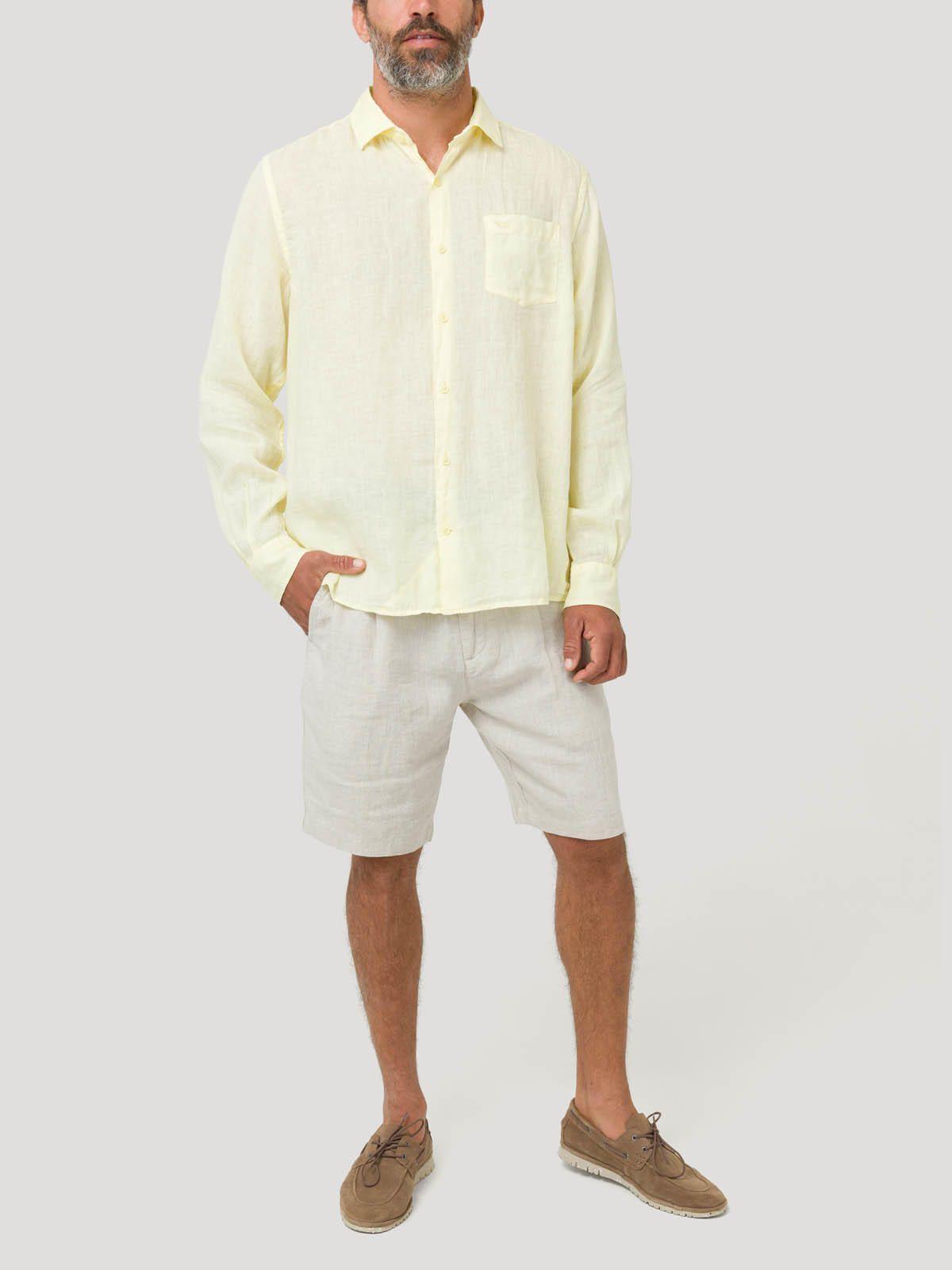 Camisa Lino Orgánico Hombre Linjer Amarillo-7