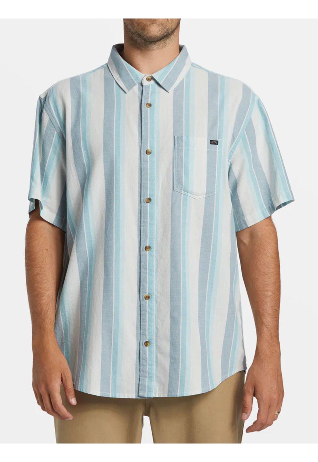 Camisa Manga Corta Hombre All Day Stripe Azul-0