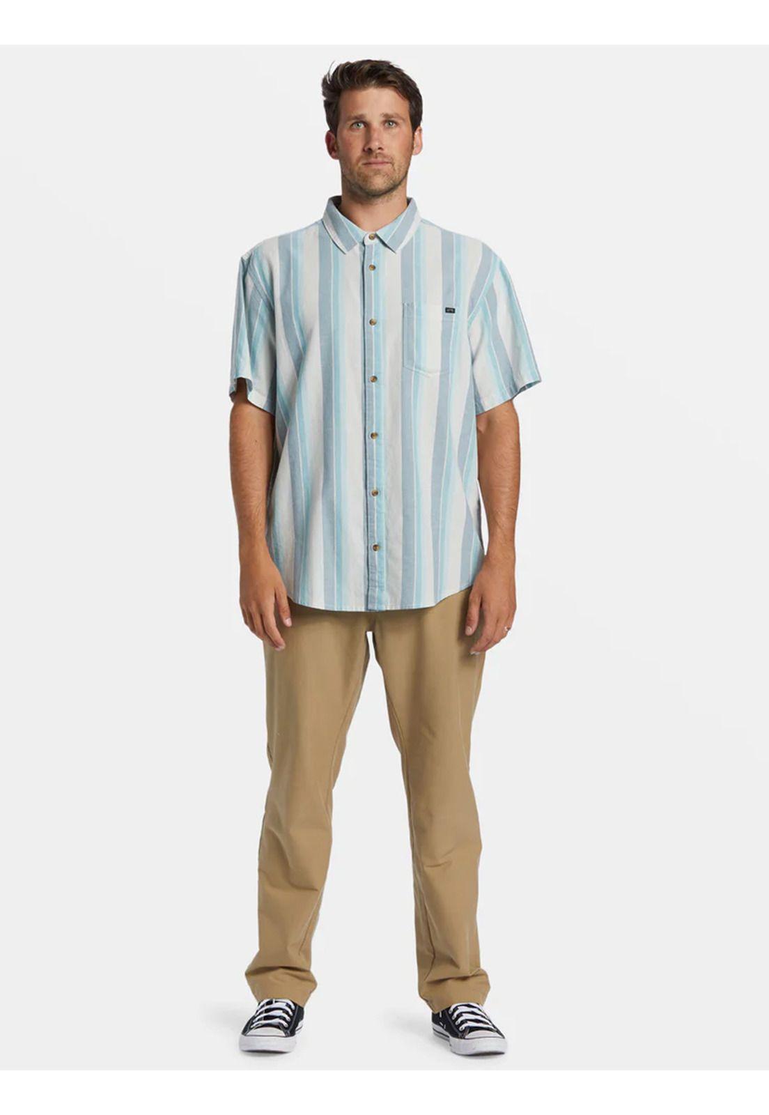Camisa Manga Corta Hombre All Day Stripe Azul-4