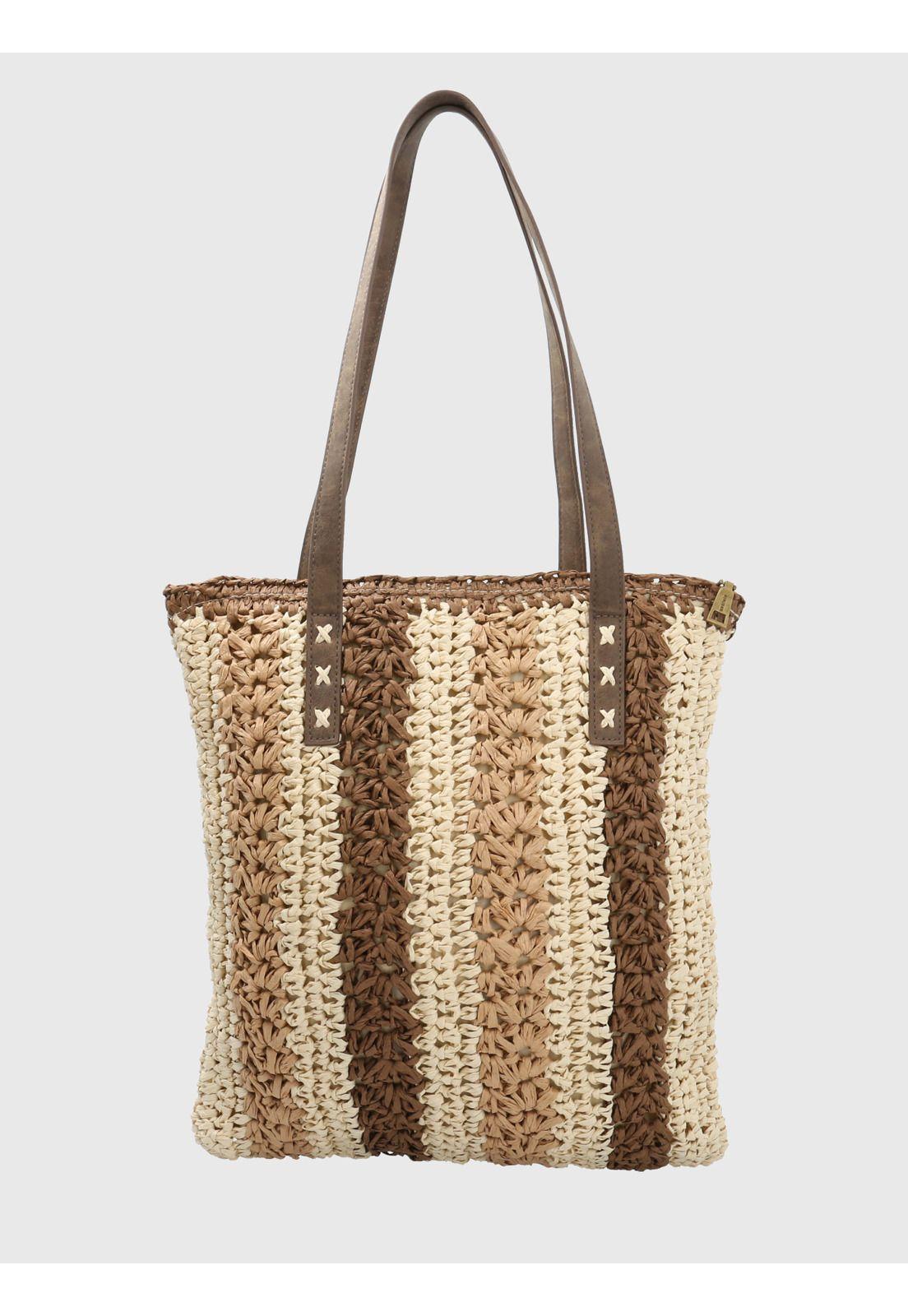 Cartera Beach Tote Beige Mujer-2