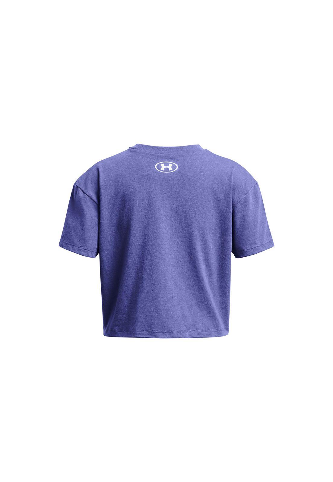 Polera Manga Corta Crop Sports Niña Morado-1