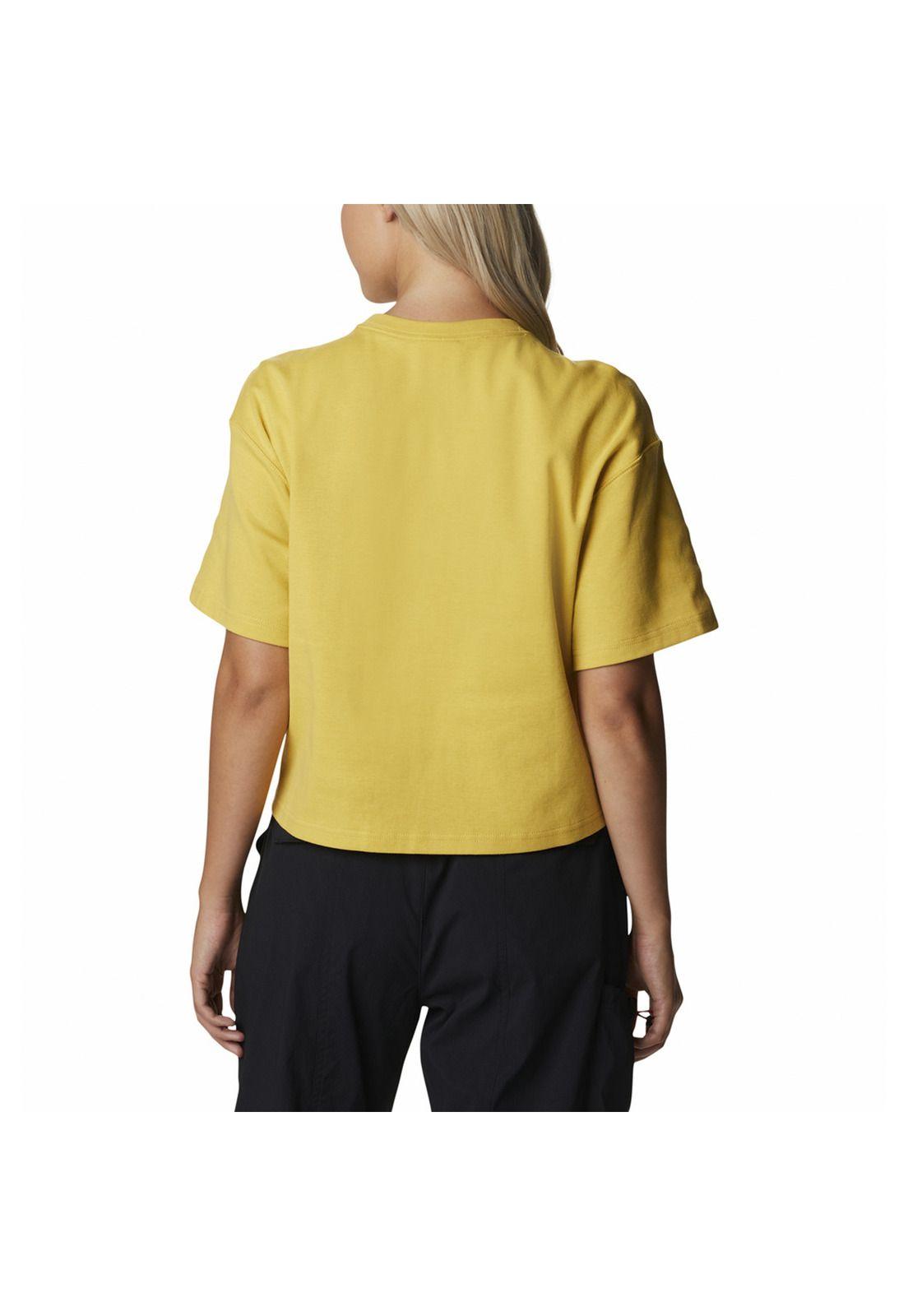 Polera M/C Mujer Field Creek Cropped Amarillo-3