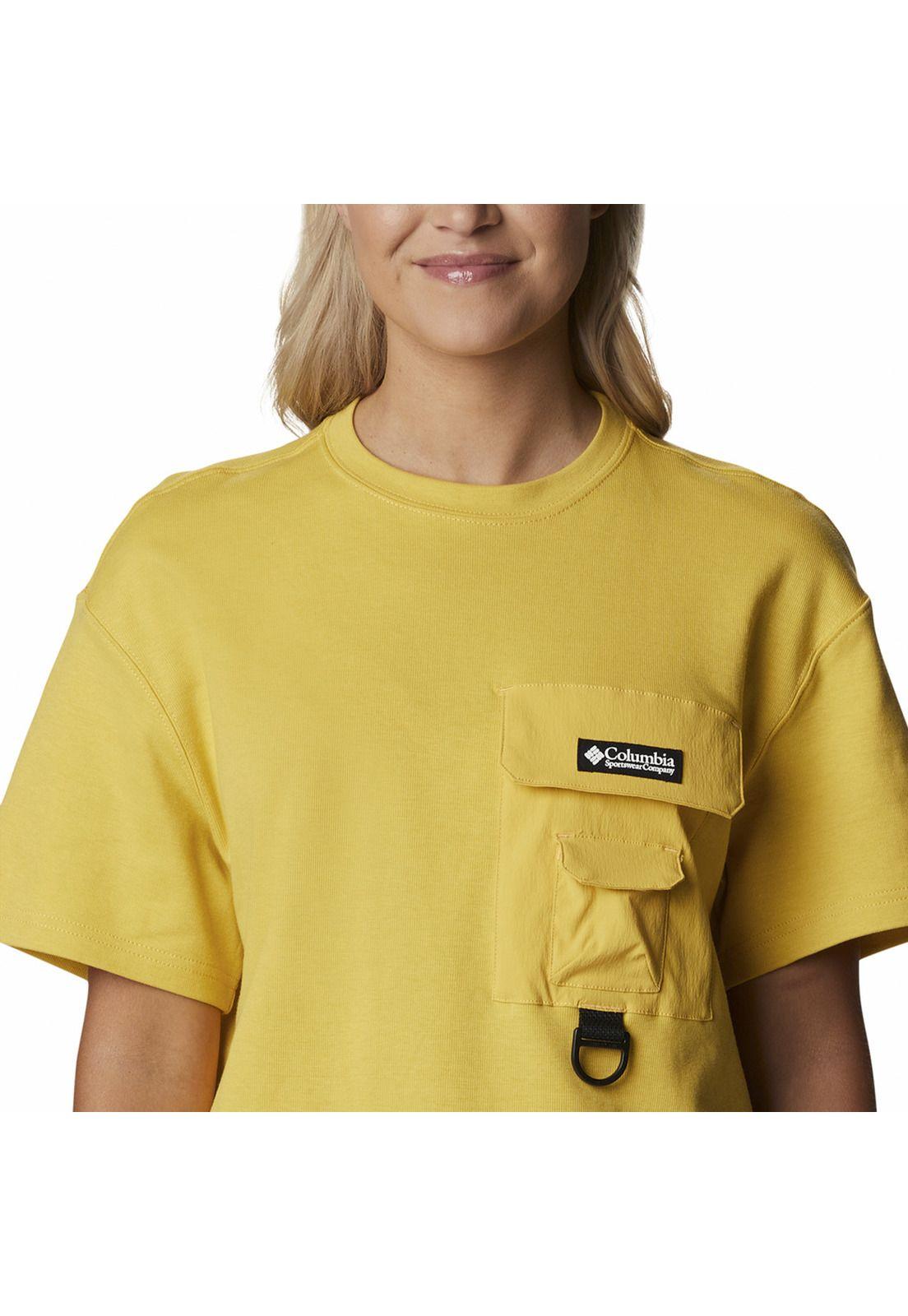 Polera M/C Mujer Field Creek Cropped Amarillo-4