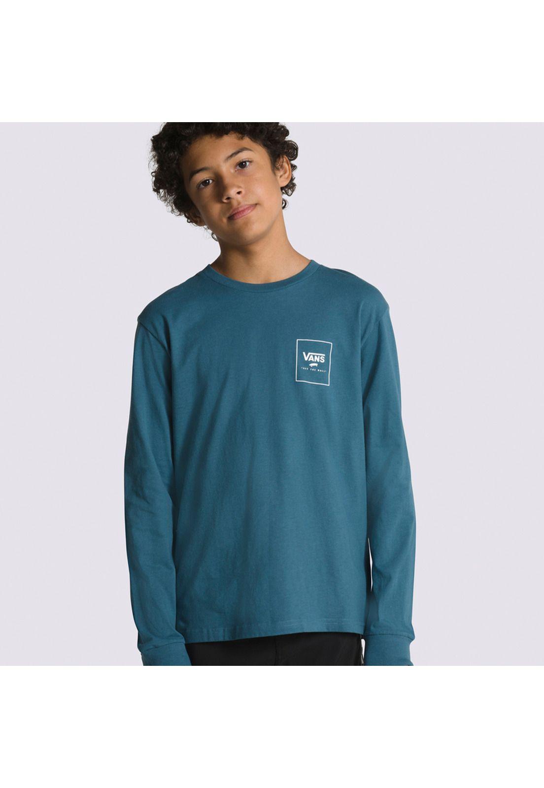 Polera Manga Larga By Print Box Back Ls Azul Niño-1