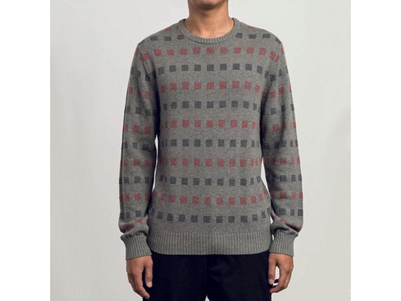 Sweater Mini Jacquard Crew Grey Noise Heat-0