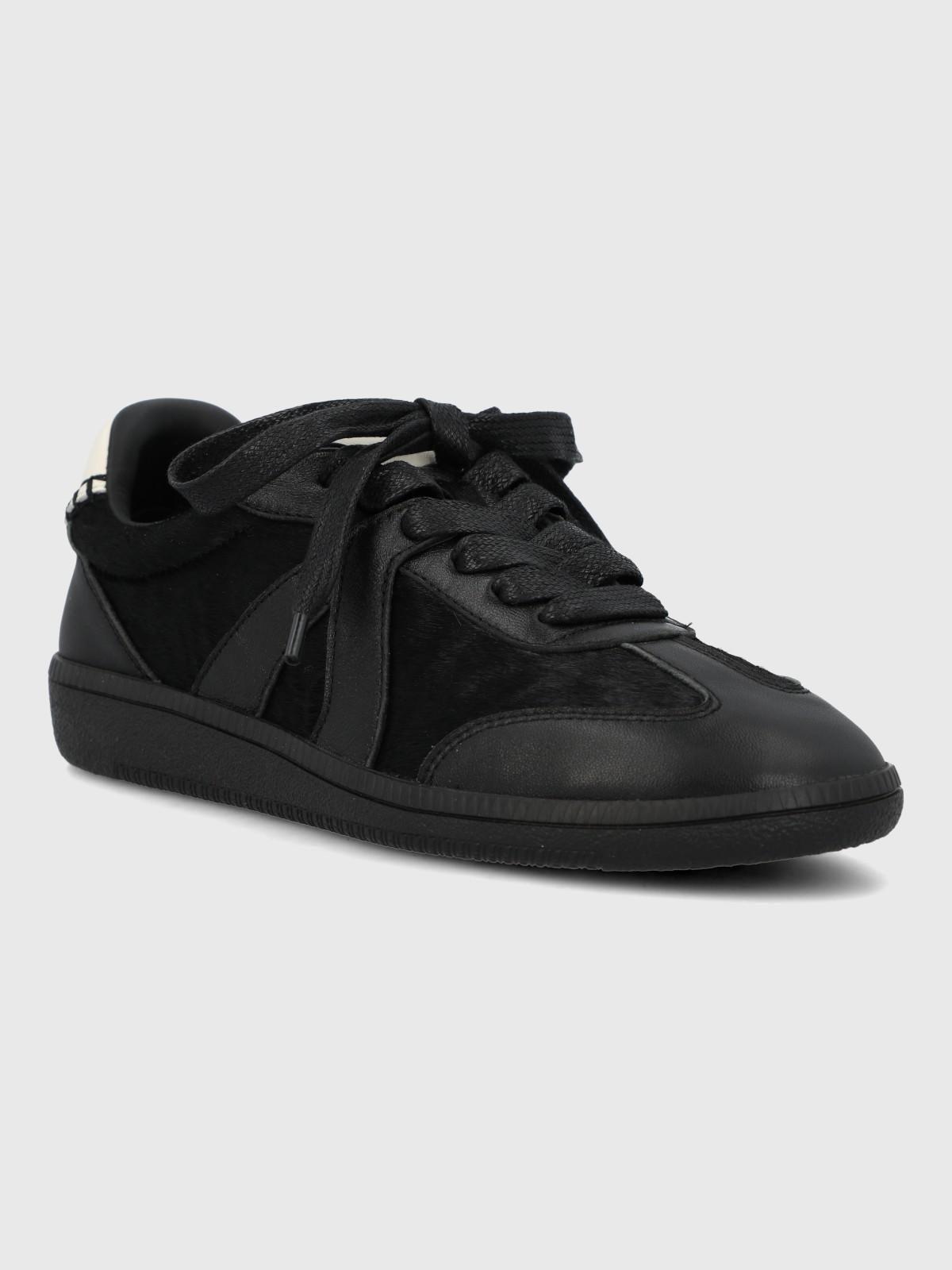 Zapatilla Cuero Mujer Sanset Negro-0