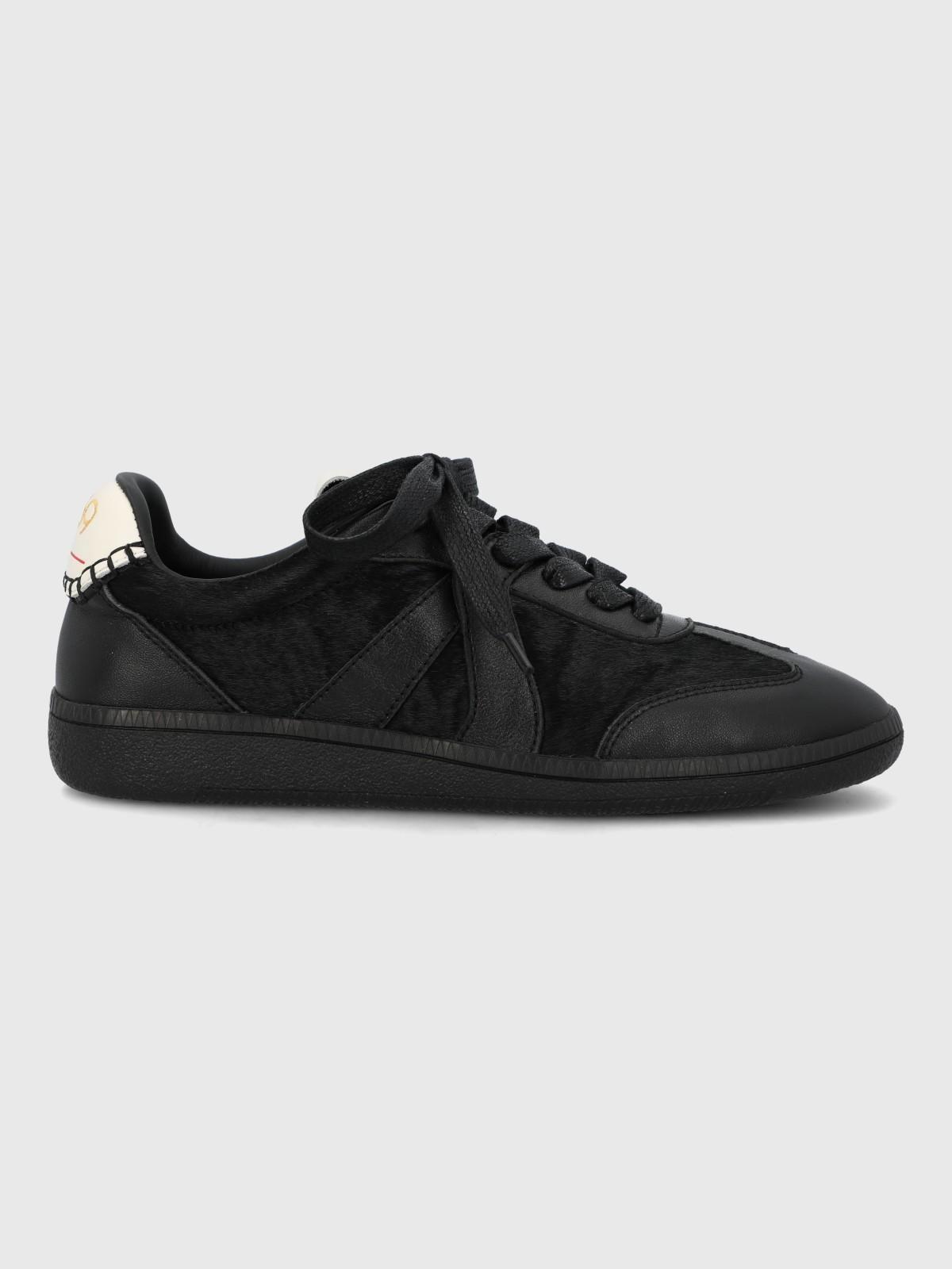 Zapatilla Cuero Mujer Sanset Negro-1