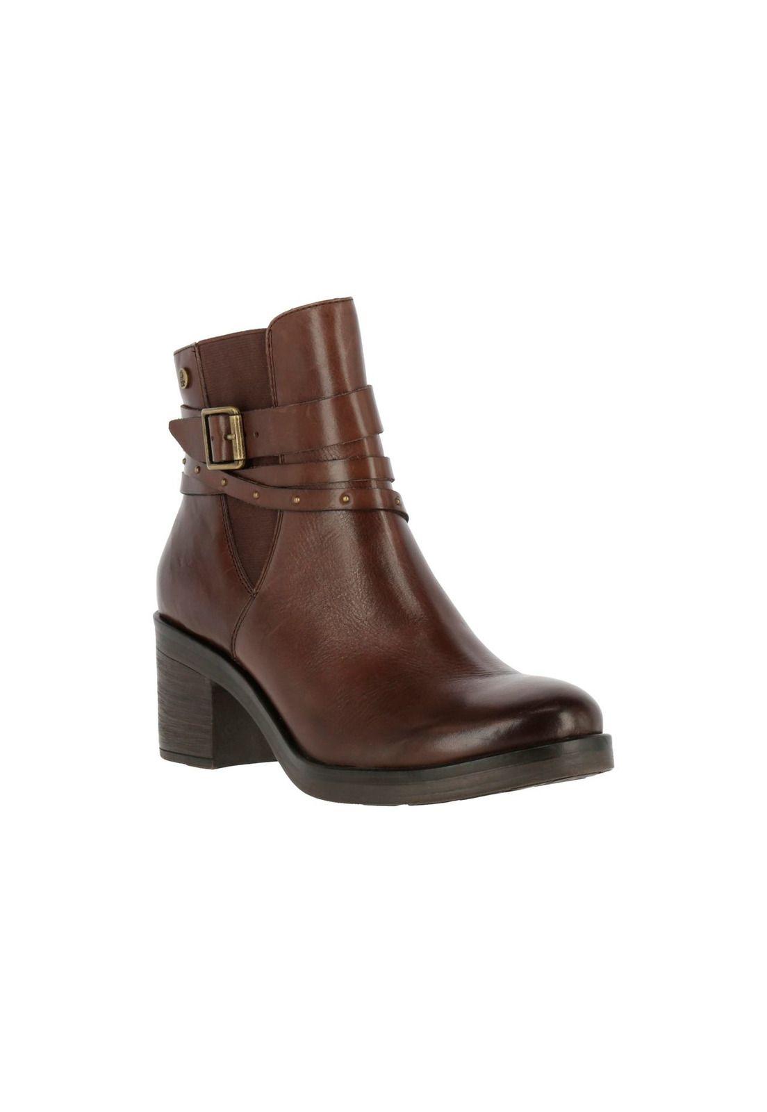 Botin Cuero Mujer Veme Café-0