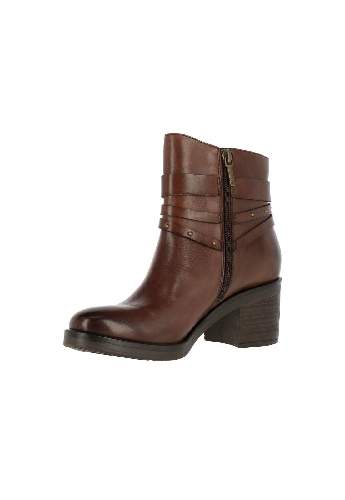 Botin Cuero Mujer Veme Café-1