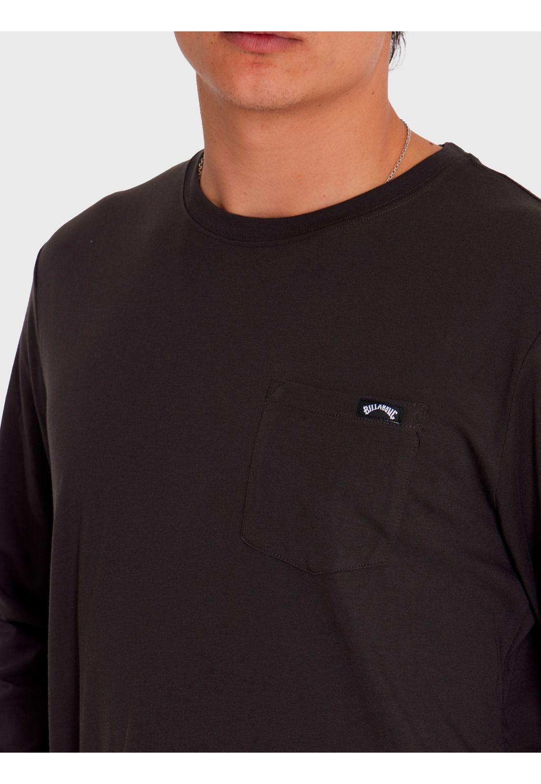 Polera M/L Hombre Essential Pocket Gris-2