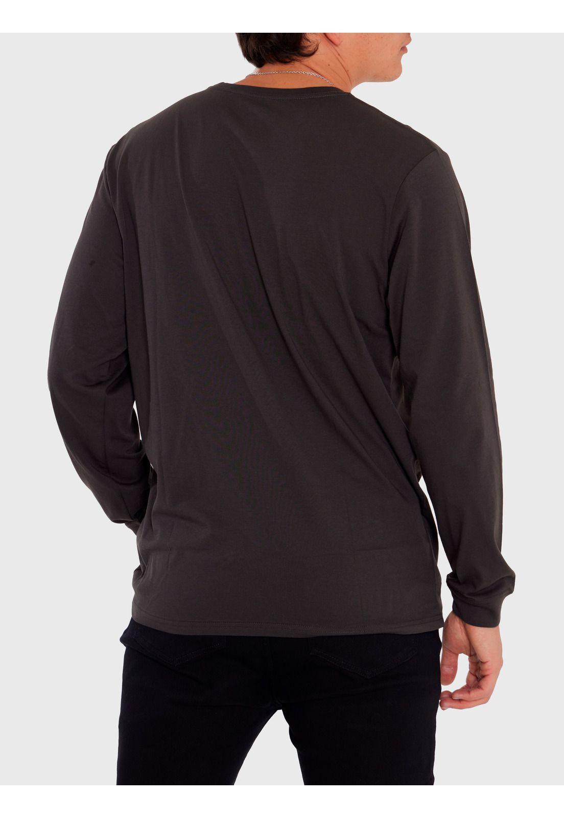 Polera M/L Hombre Essential Pocket Gris-3