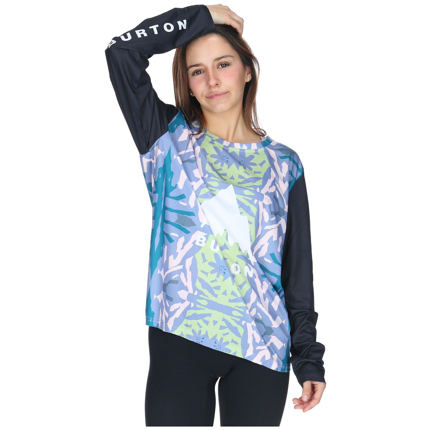 Polera Manga Larga Mtb Half Printd Celeste Mujer-0