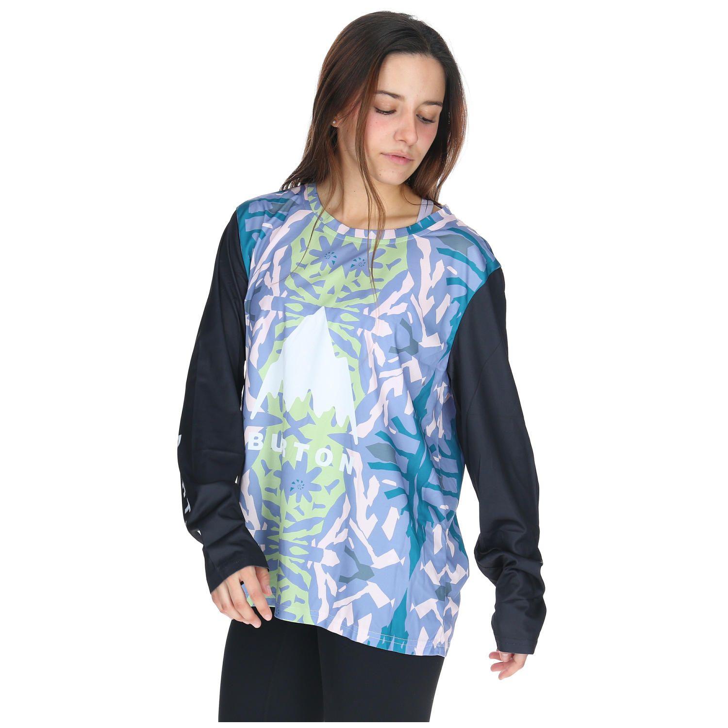 Polera Manga Larga Mtb Half Printd Celeste Mujer-1