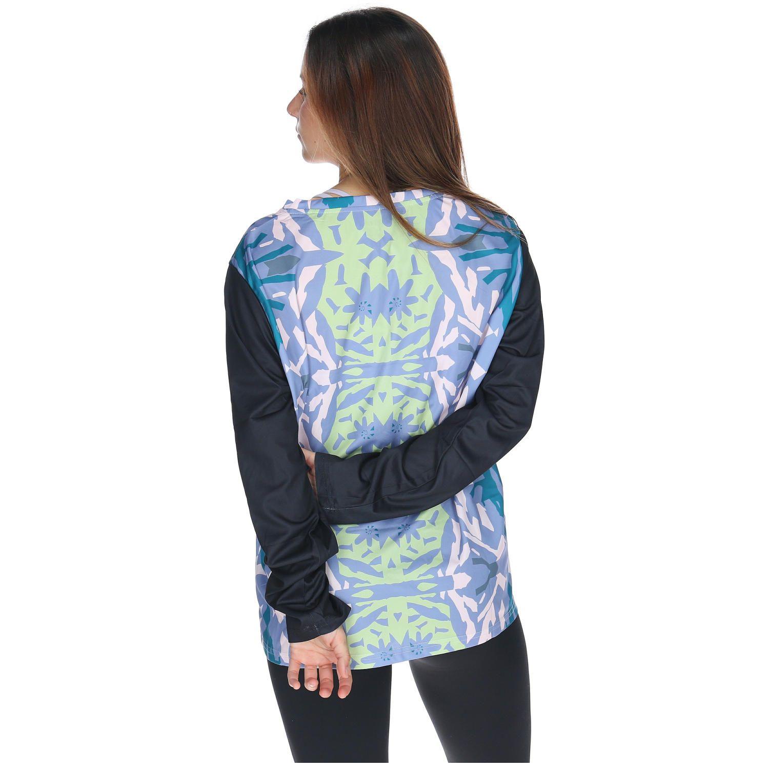Polera Manga Larga Mtb Half Printd Celeste Mujer-3