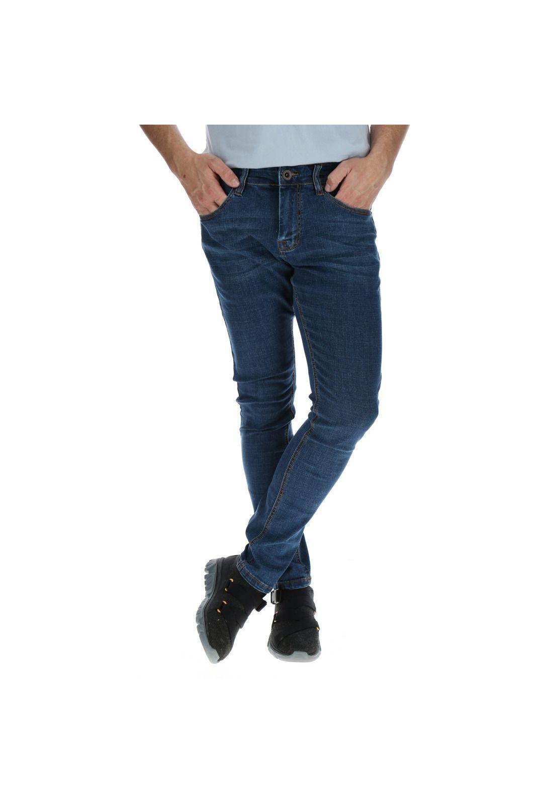 Jeans Hombre Coolmax Skinny Azul Marino-0