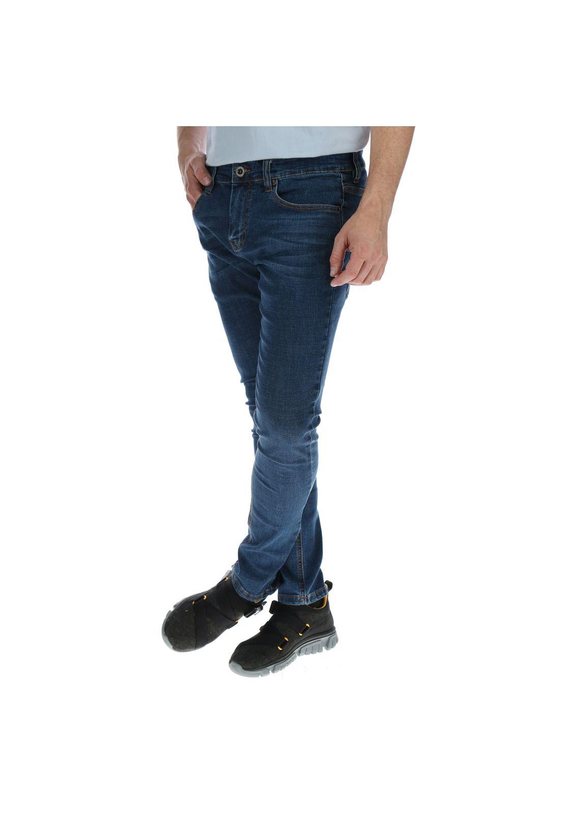 Jeans Hombre Coolmax Skinny Azul Marino-1