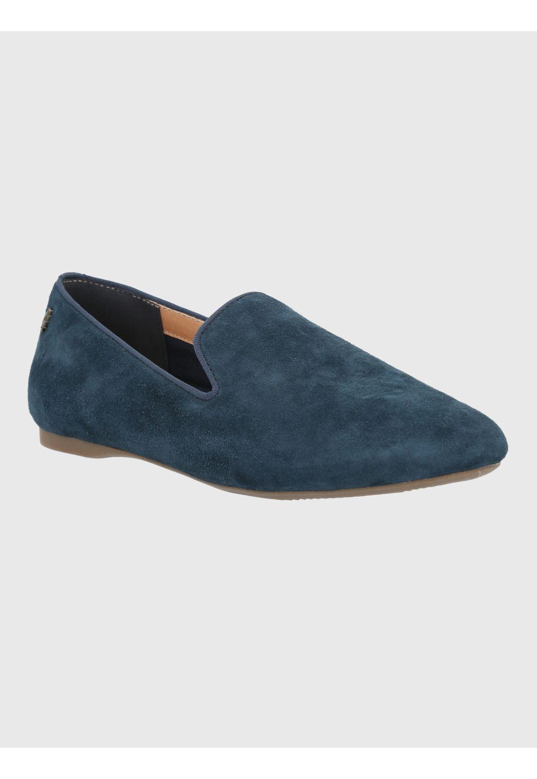 Mocasin Cuero Mujer Oda Azul-0