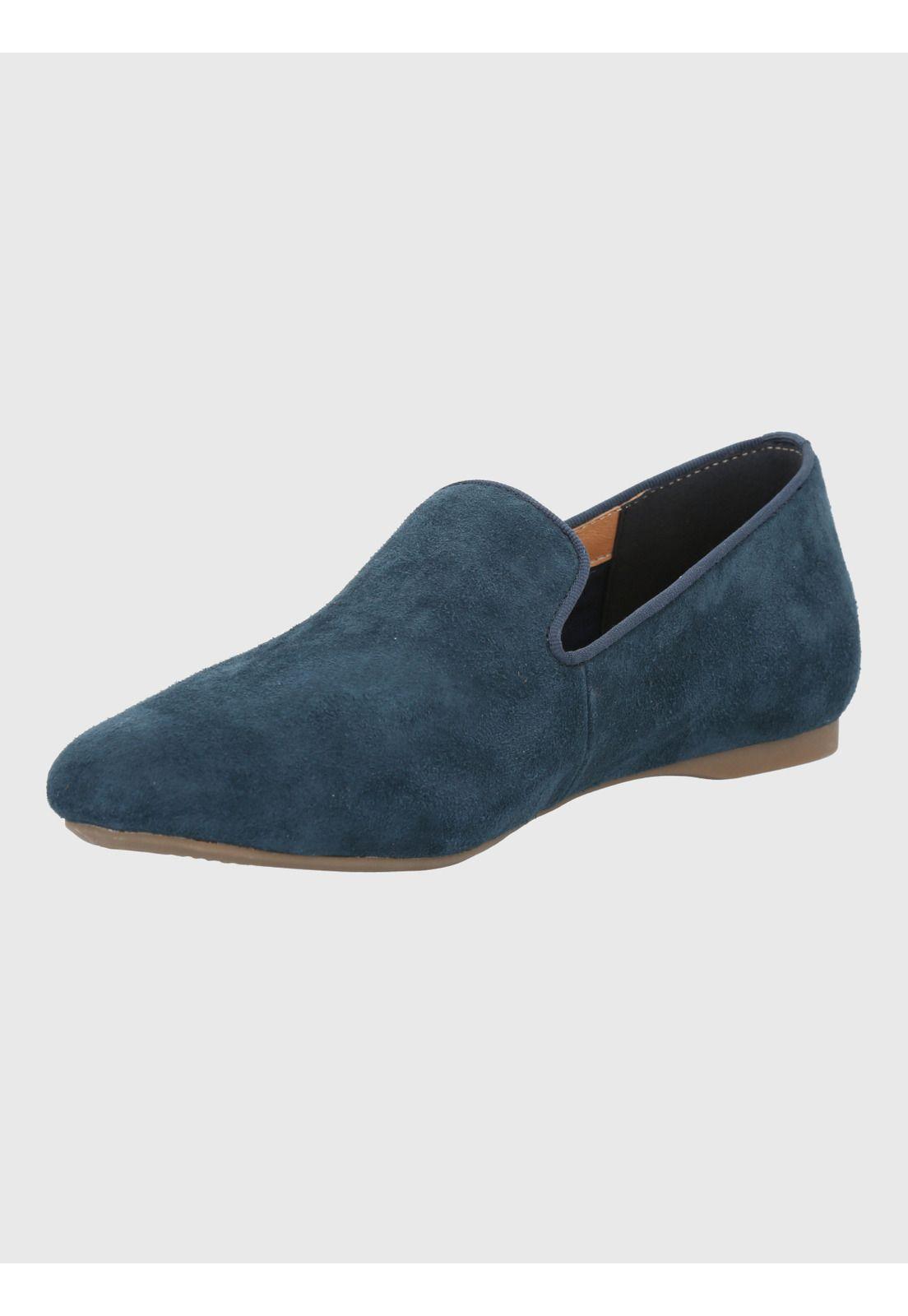 Mocasin Cuero Mujer Oda Azul-4