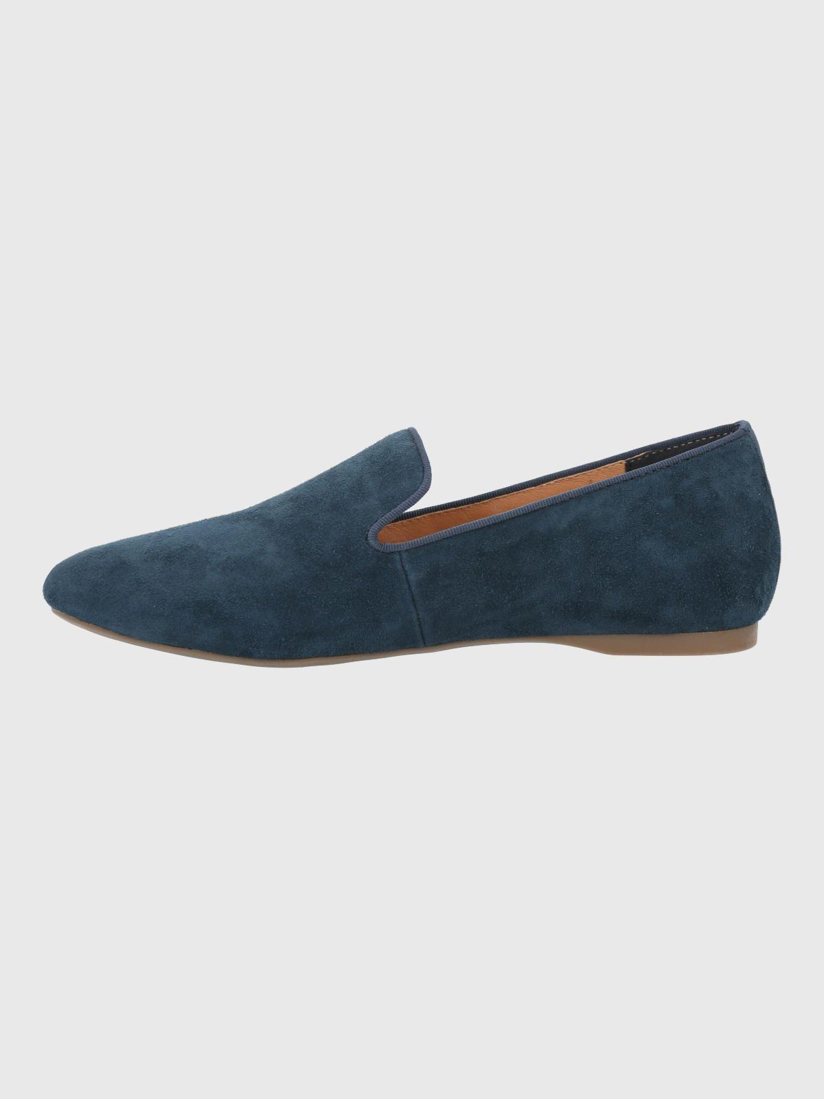 Mocasin Cuero Mujer Oda Azul-5