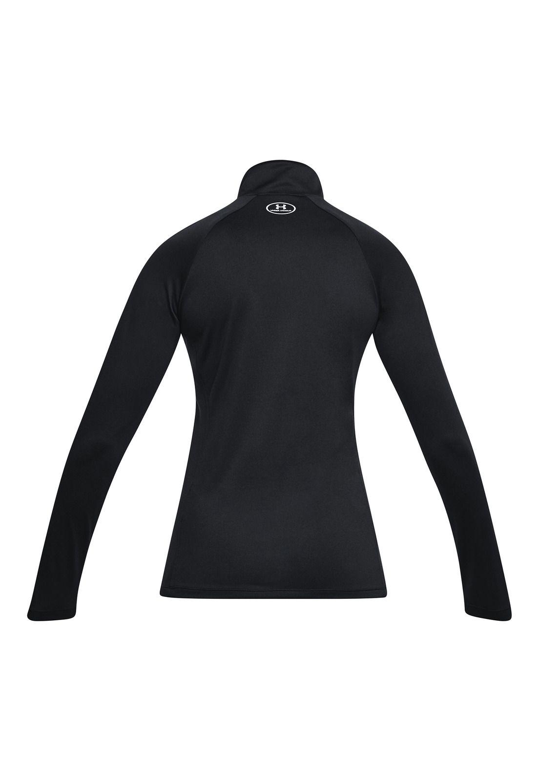 Polerón UA Tech ½ zip para mujer Negro-1